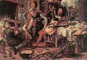 Pieter Aertsen Peasants by the Hearth oil painting